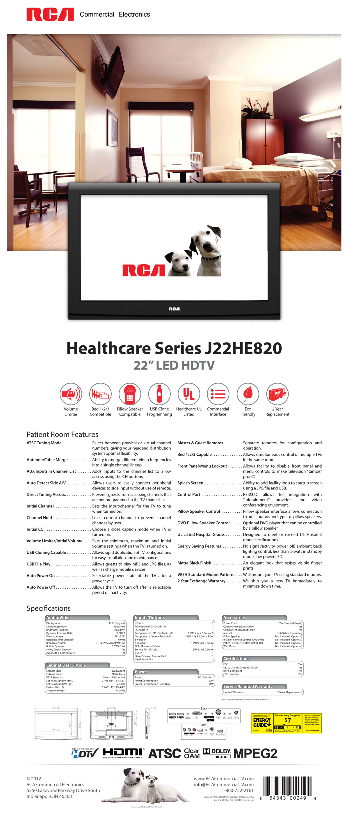 RCA Healthcare 22″ LED HDTV