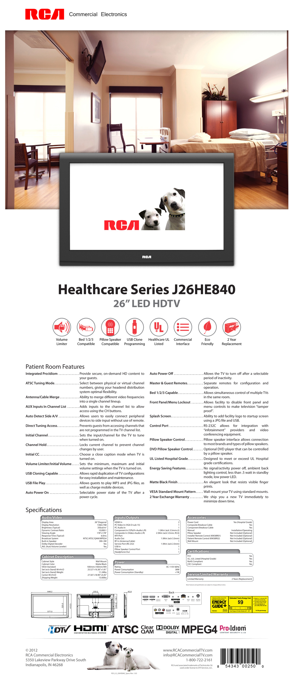 RCA Healthcare 26″ LED HDTV